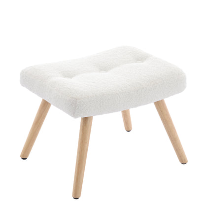 Schommelstoel met Voetenbank in Teddy Stof – Comfortabel & Tijdloos Design