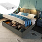 Gestoffeerd Tweepersoons Opbergbed 140x200 cm met Liftfunctie en USB – Modern & Praktisch - Inclusief matras