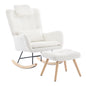 Schommelstoel met Voetenbank in Teddy Stof – Comfortabel & Tijdloos Design