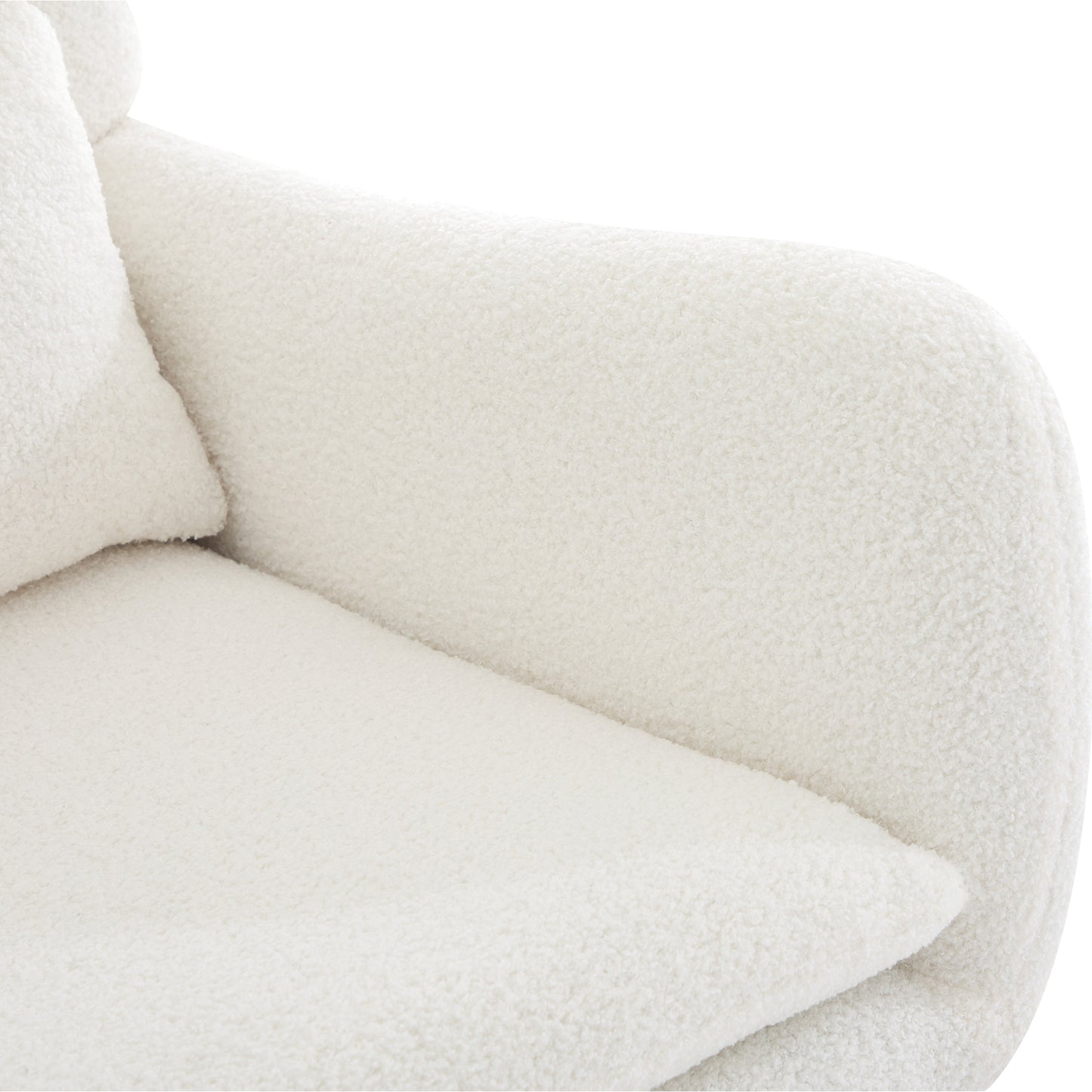 Schommelstoel met Voetenbank in Teddy Stof – Comfortabel & Tijdloos Design